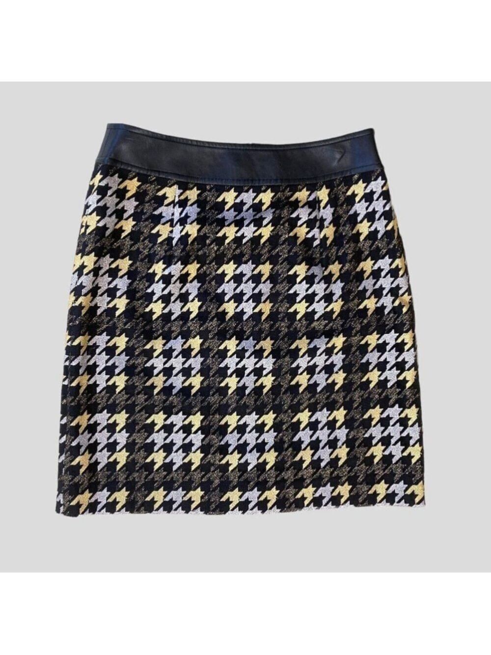 J McLaughlin NWT Mini Plaid Metallic Thread Skirt 6 Preppy Old Money Cyberpunk - Picture 5 of 10